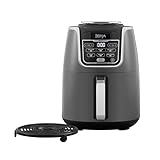 Ninja Air Fryer MAX Heißluftfritteuse, 5,2L Airfryer, Familiengröße, Antihaftbeschichtung, spülmaschinenfester Korb, 6-in-1, Grau & Schwarz, AF160EU