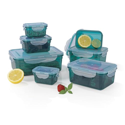GOURMETmaxx Frischhaltedosen mit Deckel Klick-it 7-Dosen-Set | Aufbewahrungsbox für Meal Prep | Luftdichte, auslaufsichere & stapelbare Vorratsdosen mit Deckel | BPA-frei
