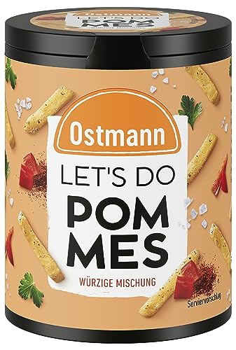 Ostmann Gewürze - Let's Do Pommes Gewürz | Gewürzsalz für Ofenkartoffeln oder Süßkartoffelpommes | Würzige Mischung aus Paprika, Zwiebeln und Muskatnuss | 100 g in recyclebarer Metalldose